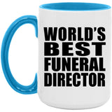 World's Best Funeral Director - 15oz Accent Mug Blue