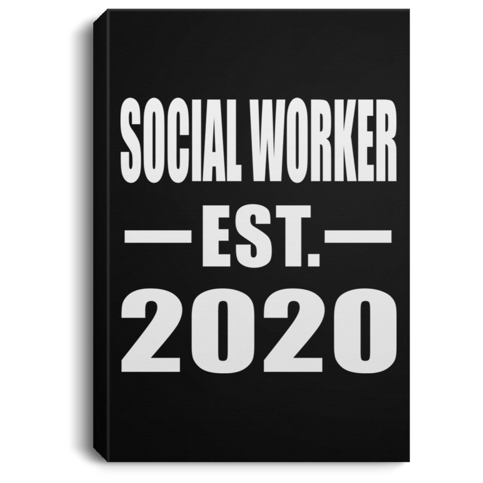 Social Worker Established EST. 2020 - Canvas Portrait