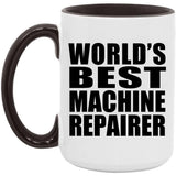 World's Best Machine Repairer - 15oz Accent Mug Black
