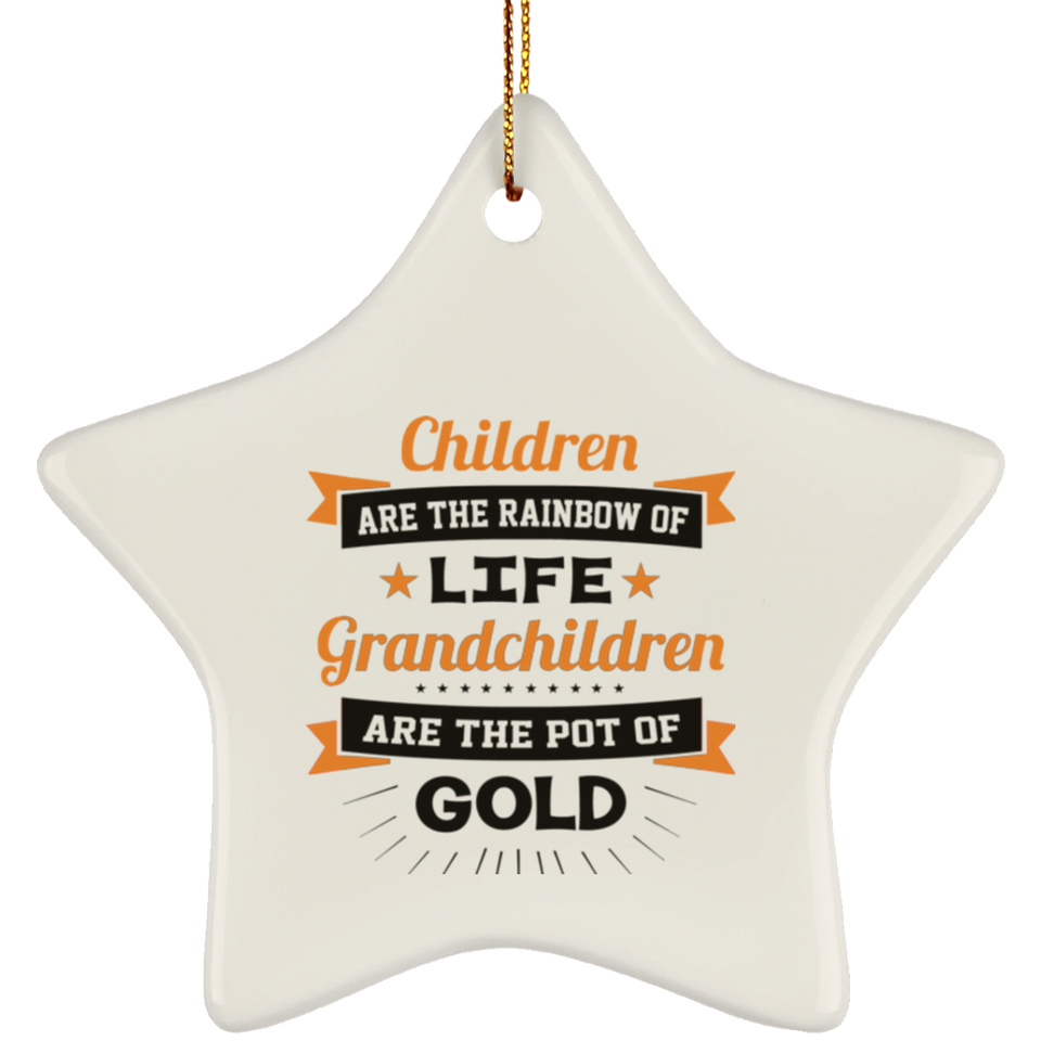 Children Are Rainbow Of Life, Grandchildren Are Pot Of Gold - Star Ornament