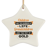 Children Are Rainbow Of Life, Grandchildren Are Pot Of Gold - Star Ornament