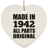 82nd Birthday Made in 1942 All Parts Original - Heart Ornament