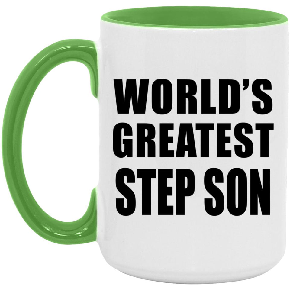 World's Greatest Step Son - 15oz Accent Mug Green