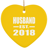 Husband Established EST. 2018 - Heart Ornament
