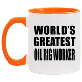 World's Greatest Oil Rig Worker - 11oz Accent Mug Orange
