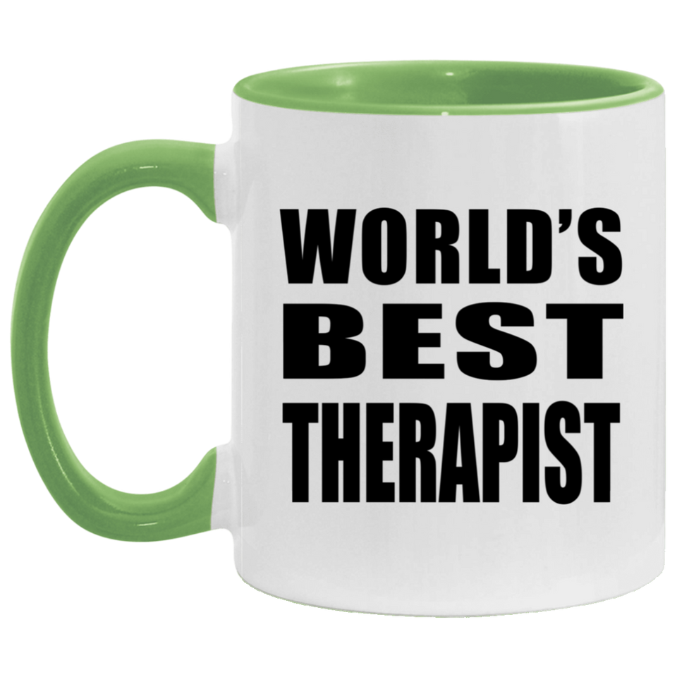 World's Best Therapist - 11oz Accent Mug Green