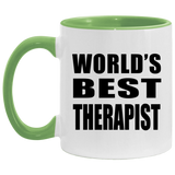 World's Best Therapist - 11oz Accent Mug Green