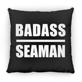 Badass Seaman - Throw Pillow Black