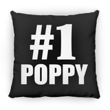 Number One #1 Poppy - Throw Pillow Black