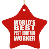 World's Best Pest Control Worker - Star Ornament