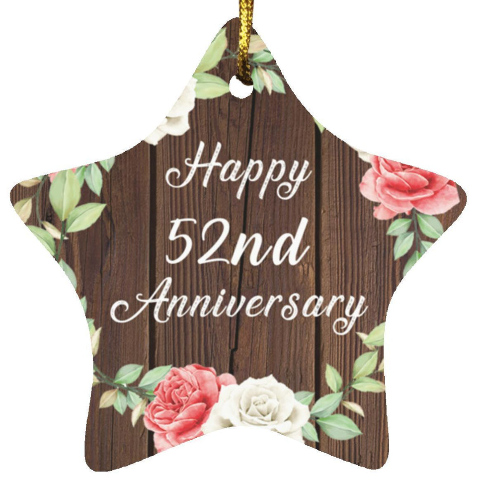 Happy 52nd Anniversary - Star Ornament A