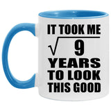 3rd Birthday Took Square Root of 9 Years To Look Good - 11oz Accent Mug Blue