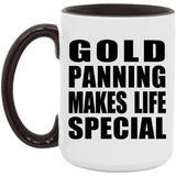 Gold Panning Makes Life Special - 15oz Accent Mug Black