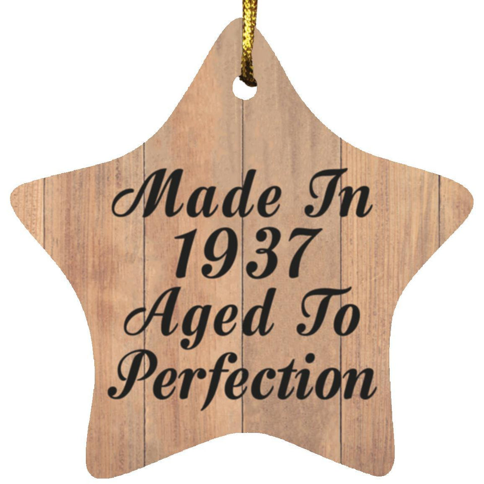 87th Birthday Made In 1937 Aged To Perfection - Star Ornament C