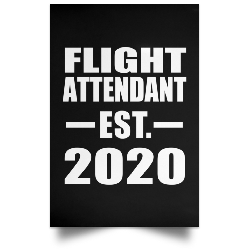Flight Attendant Established EST. 2020 - Poster Portrait