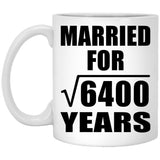 80th Anniversary Married For Square Root of 6400 Years - 11oz Coffee Mug