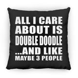 All I Care About Is Double Doodle - Throw Pillow Black