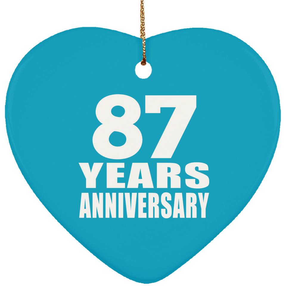 87th Anniversary 87 Years - Heart Ornament
