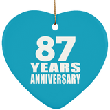 87th Anniversary 87 Years - Heart Ornament