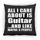 All I Care About Is Guitar - Throw Pillow Black