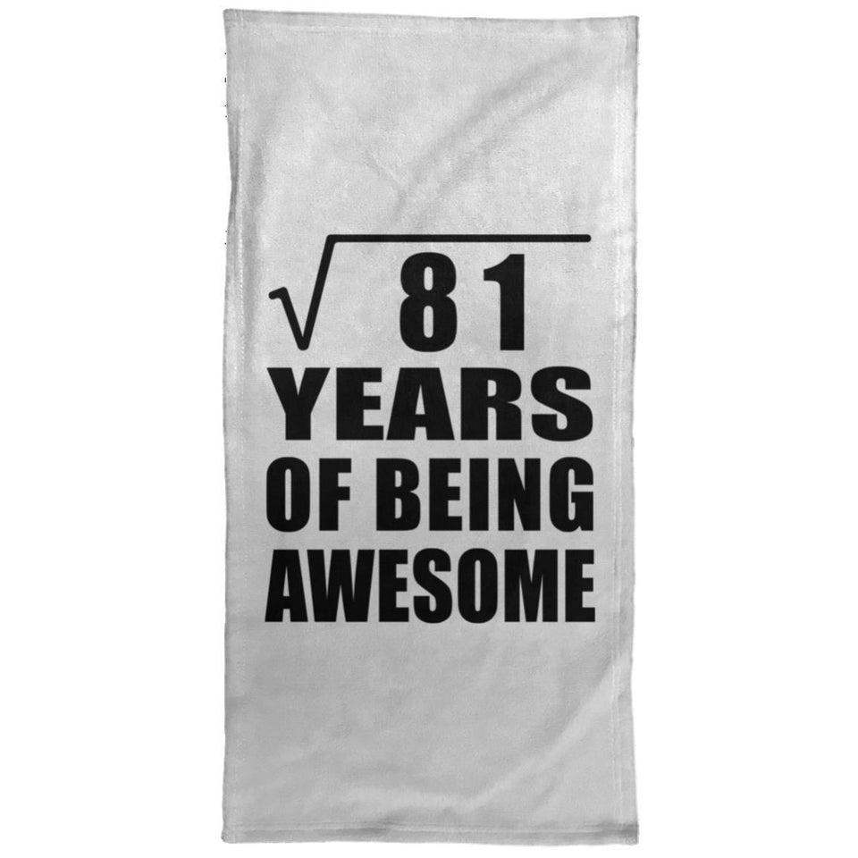 9th Birthday Square Root of 81 Years of Being Awesome - Hand Towel