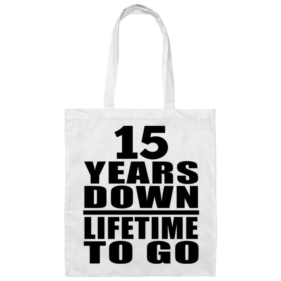 15th Anniversary 15 Years Down Lifetime To Go - Tote Bag White