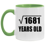 41st Birthday Square Root of 1681 Years Old - 11oz Accent Mug Green