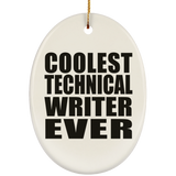 Coolest Technical Writer Ever - Oval Ornament