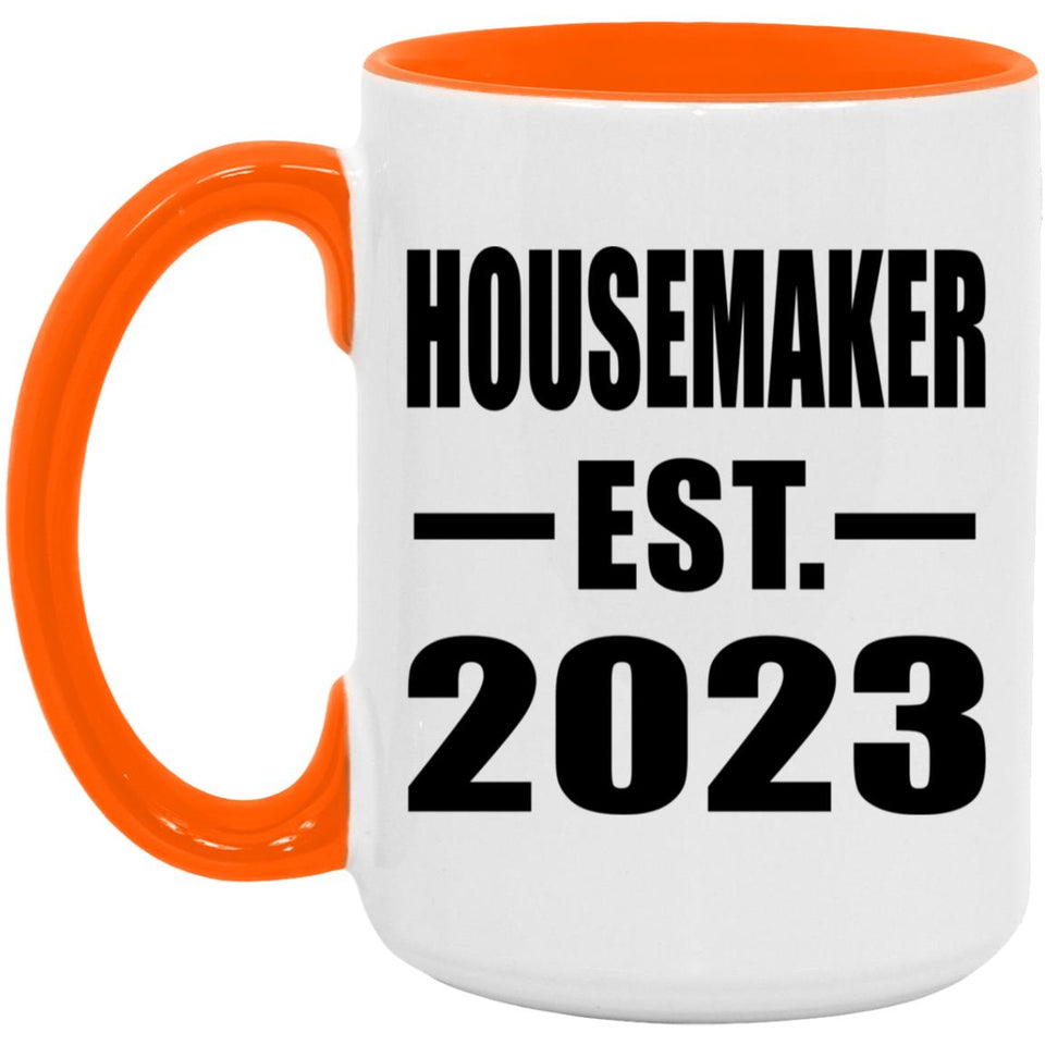 Housemaker Established EST. 2023 - 15oz Accent Mug Orange