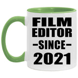 Film Editor Since 2021 - 11oz Accent Mug Green