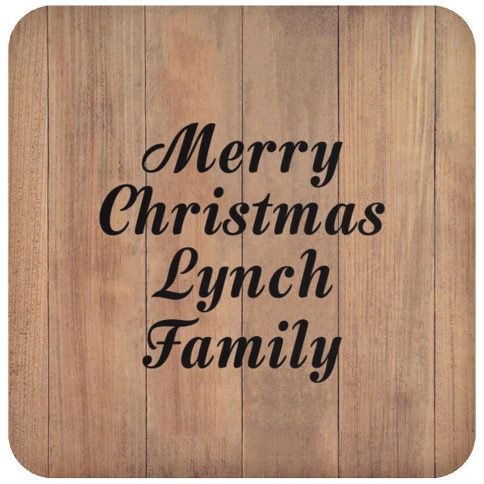 Merry Christmas Lynch Family - Drink Coaster C