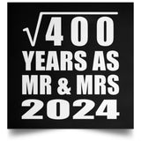20th Anniversary Square Root of 400 Years As Mr & Mrs 2024 - Poster Square