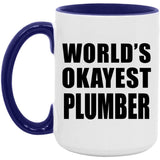 World's Okayest Plumber - 15oz Accent Mug Purple