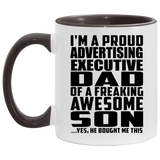 Proud Advertising Executive Dad Of Awesome Son - 11oz Accent Mug Black