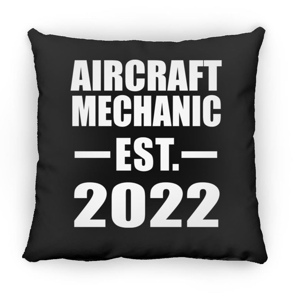 Aircraft Mechanic Established EST. 2022 - Throw Pillow Black