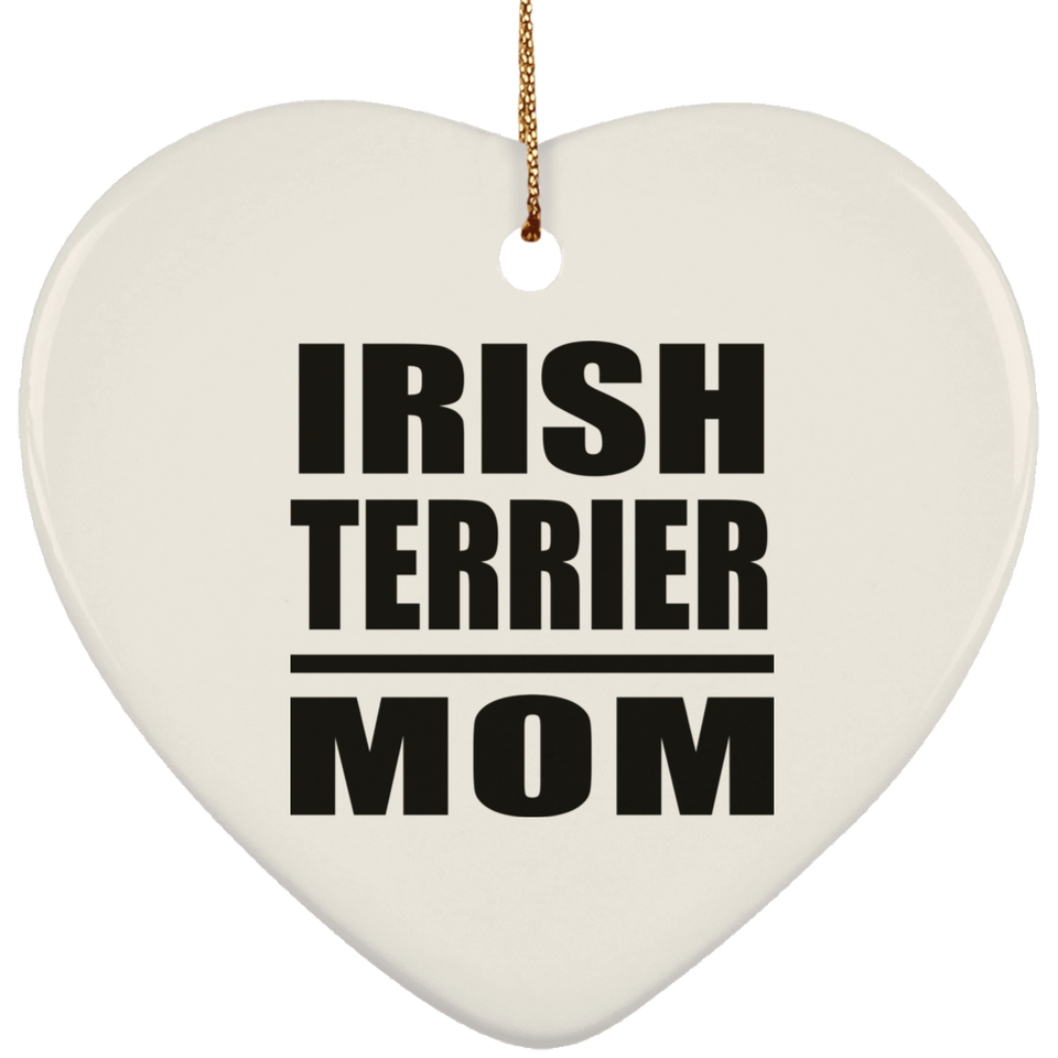 Irish Terrier Mom - Heart Ornament