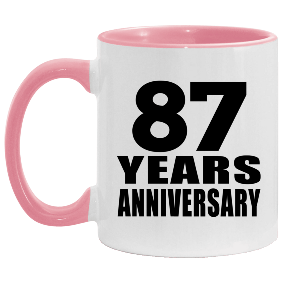 87th Anniversary 87 Years - 11oz Accent Mug Pink