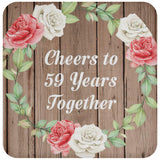 59th Anniversary Cheers To 59 Years Together - Drink Coaster B