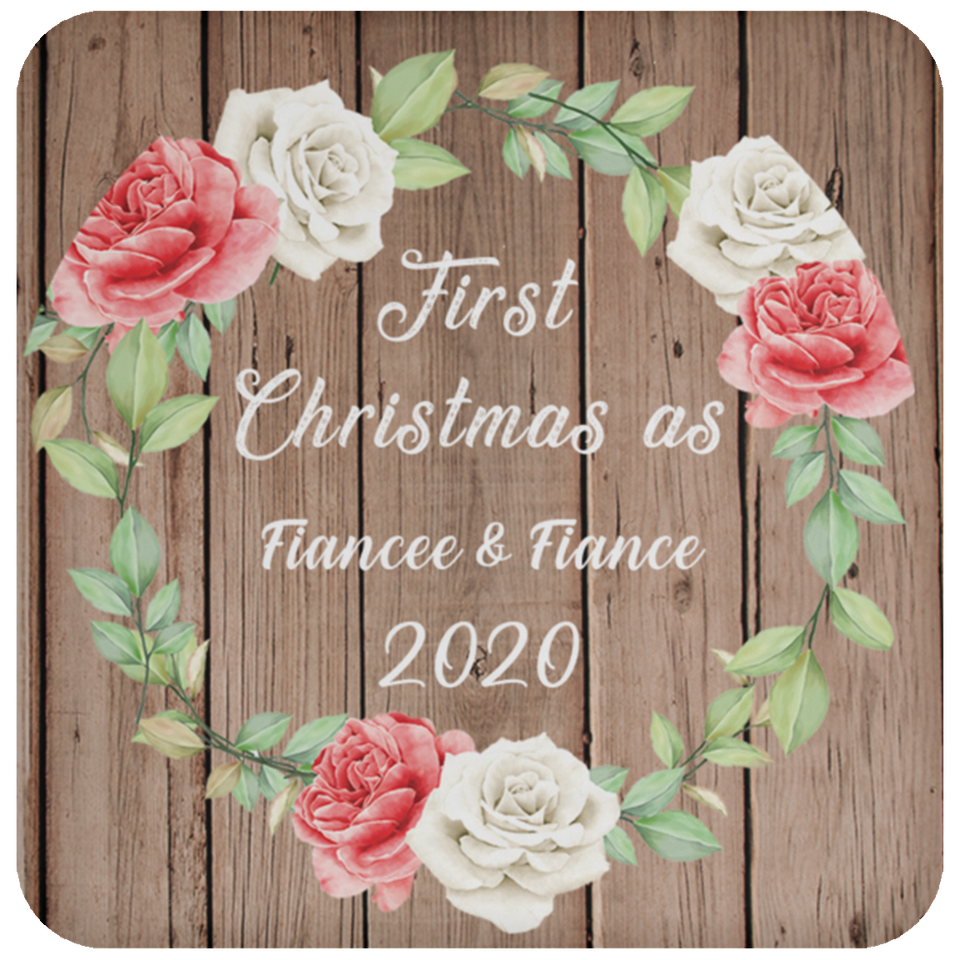 First Christmas As Fiancee & Fiance 2020 - Drink Coaster B