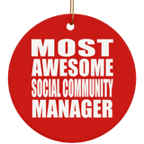 Most Awesome Social Community Manager - Circle Ornament