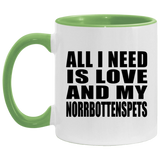 All I Need Is Love And My Norrbottenspets - 11oz Accent Mug Green