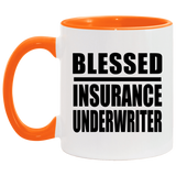 Blessed Insurance Underwriter - 11oz Accent Mug Orange