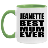 Jeanette Best Mum Ever - 11oz Accent Mug Green