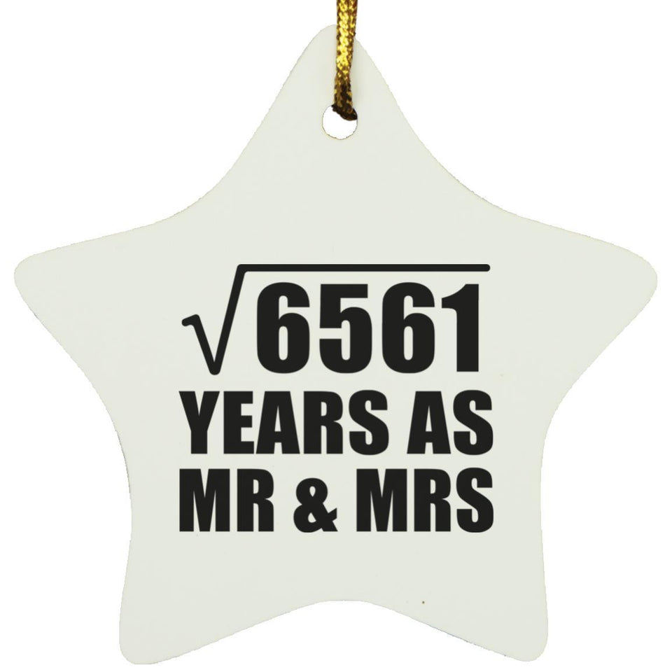 81st Anniversary Square Root of 6561 Years As Mr & Mrs - Star Ornament