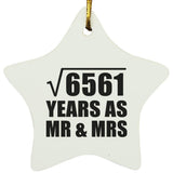 81st Anniversary Square Root of 6561 Years As Mr & Mrs - Star Ornament