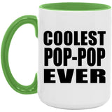 Coolest Pop-Pop Ever - 15oz Accent Mug Green