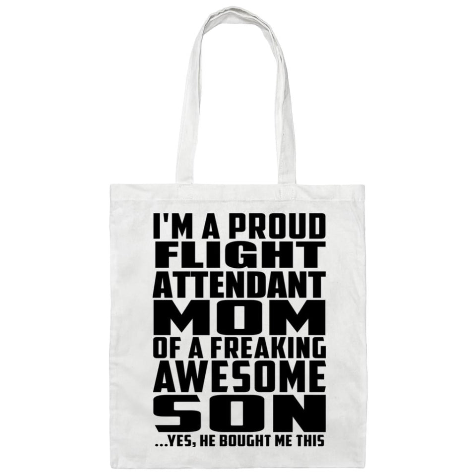 Proud Flight Attendant Mom Of Awesome Son - Tote Bag White