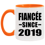 Fiancee Since 2019 - 11oz Accent Mug Orange