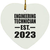 Engineering Technician Established EST. 2023 - Heart Ornament