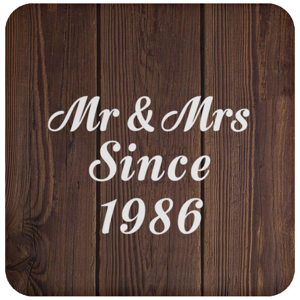 38th Anniversary Mr & Mrs Since 1986 - Drink Coaster D